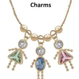 14K Fine Yellow Gold Boy Girl Birthstone Charm Pendant